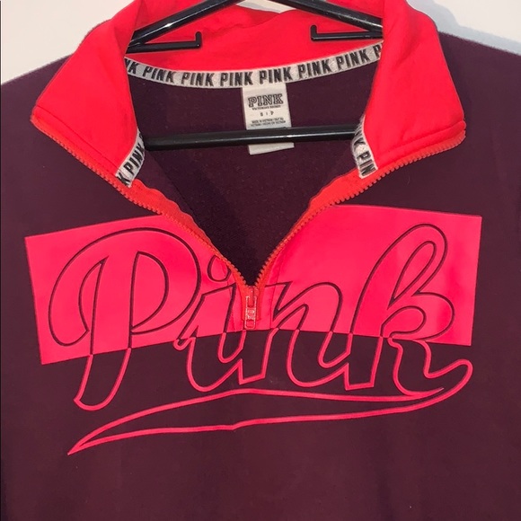 Victoria’s Secret PINK quarterzip burgundy sweater - Picture 3 of 3